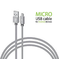 Кабель Intaleo CBGNYM2 USB-microUSB 2м Grey (1283126477683) NX, код: 6707397