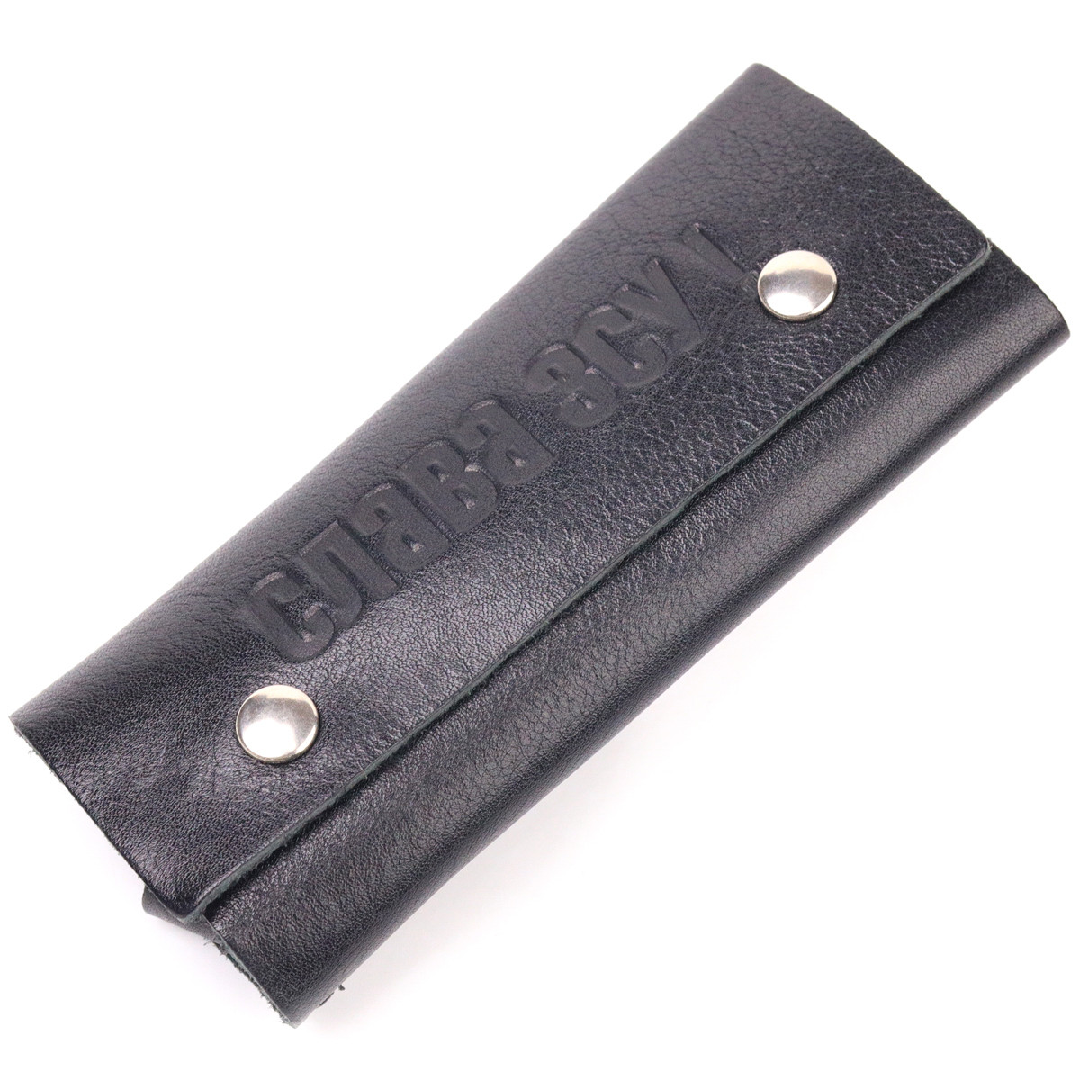 Ключниця в глянсовій шкірі Слава ЗСУ GRANDE PELLE 16717 Чорна SC, код: 8305608