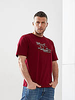Мужская стильная качественная футболка красная, модная летняя мужская молодежная футболка
