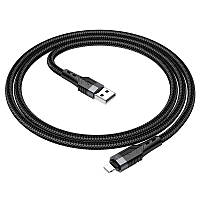 Кабель передачи данных Borofone BU35 Influence USB to Lightning 1.2 м 2.4A Black UL, код: 8149510