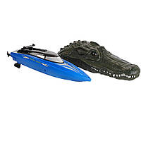 Катер на радиоуправлении RUNHU ZHINENG BOAT Crocodile 26 x 18 x 13 см Black and dark blue (11 EV, код: 7946592