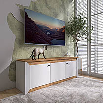 Тумба під телевізор Еверест Нордік ТВ-1500 Білий + Дуб крафт золотий (DTM-5541), фото 3