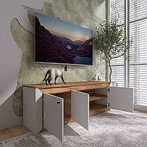 Тумба під телевізор Еверест Нордік ТВ-1500 Білий + Дуб крафт золотий (DTM-5541), фото 5