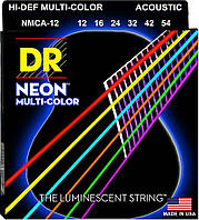 Струны для акустической гитары DR NMCA-12 Hi-Def Neon Multi-Color K3 Coated Medium Acoustic G GG, код: 7291182