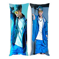 Подушка обнимашка дакимакура Bioworld Чонгук БТС BTS синяя 120х40 см (23092) PZ, код: 8325660