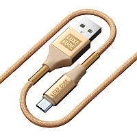 Кабель Luxe Cube Armored USB-microUSB, 1м, золотистый (8886669689204) BM, код: 6713443