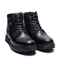 Мужские кожаные зимние ботинки Kristan Black Отличное качество
