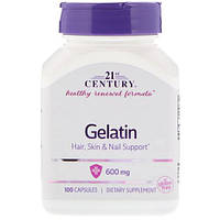 Желатин 21st Century Gelatin 600 mg 100 Caps LW, код: 7517381