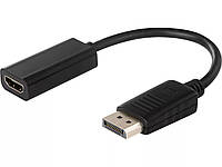 Переходник адаптер RIAS DisplayPort - HDMI Black (3_02548) UP, код: 7812995