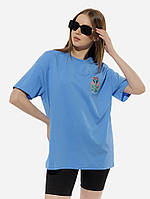 Женская футболка оверсайз M индиго Dias ЦБ-00218102 XN, код: 8420737