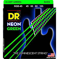 Струны для бас-гитары DR NGB-45 Hi-Def Neon Green K3 Coated Medium Bass Guitar 4 Strings 45 1 XN, код: 6556101