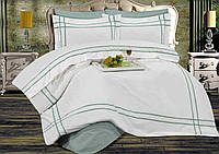 Комплект постельного белья Renovation of home Duygu 200х220 см Белый зелёный BX, код: 8139687