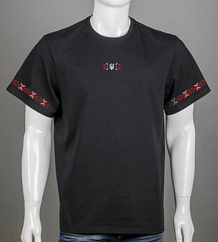 Футболка батал Орнамент 2415б (Уп.4шт 3XL,4XL), Чорний
