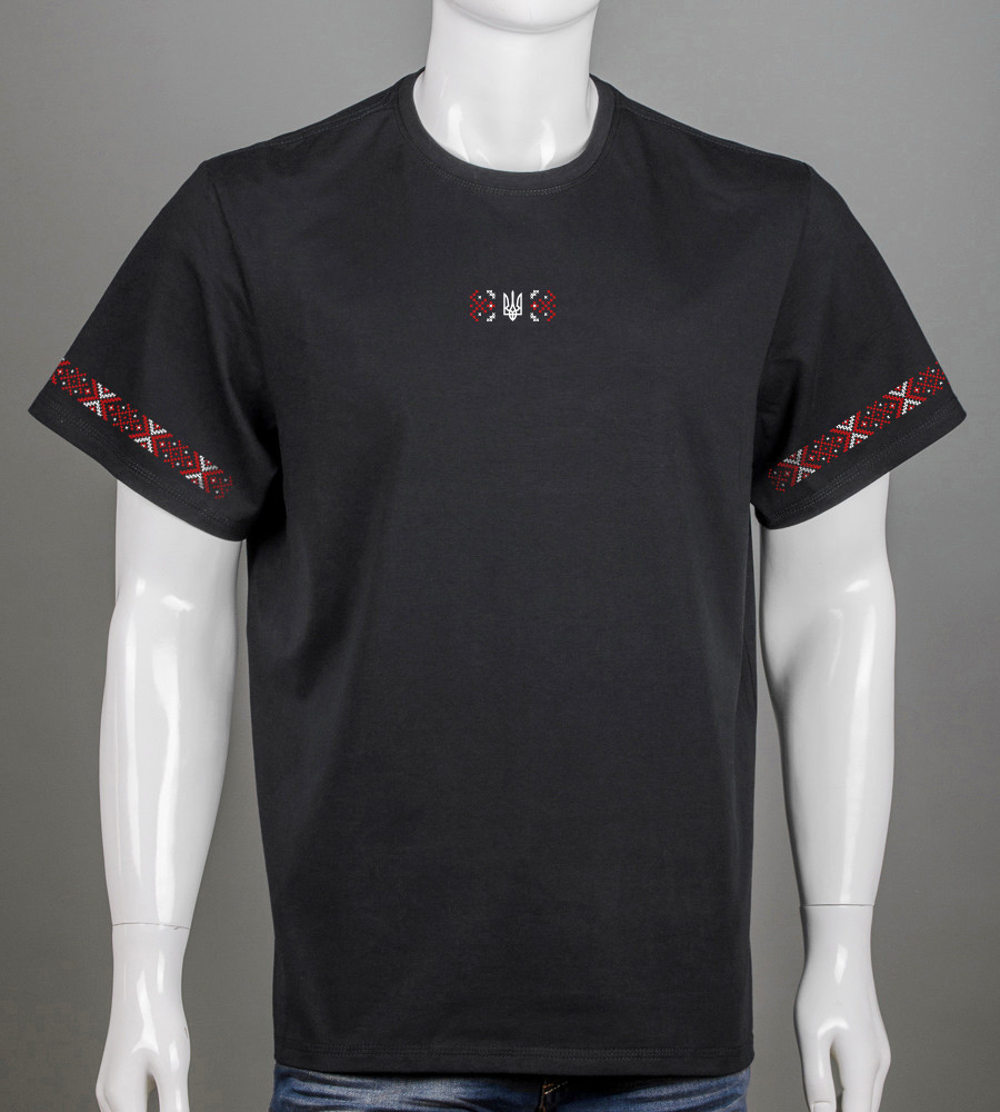 Футболка батал Орнамент 2415б (Уп.4шт 3XL,4XL), Чорний