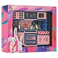 Ігровий набір Кухонний гарнітур для ляльок Bambi YQL8-A-B з посудом Тип 2 SC, код: 8241497