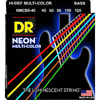 Струны для бас-гитары DR NMCB5-40 Hi-Def Neon Multicolor K3 Coated Light Bass 5 Strings 40 12 XN, код: 6556119