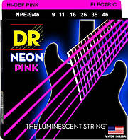 Струны для электрогитары DR NPE-9 46 Hi-Def Neon Pink K3 Coated Light Heavy Electric Guitar S XN, код: 6556147