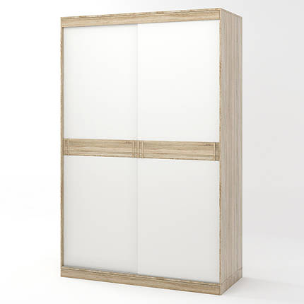 Шафа-купе Еверест Соната 1400 дводверна 140х60х217 дуб сонома+білий (DTM-2395), фото 2