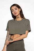 Футболка Designed for Fitness OVERSIZE CROP OLIVE XS S BM, код: 6627615