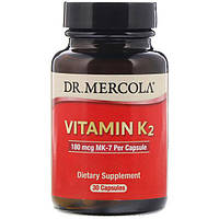 Витамин K Dr. Mercola Vitamin K2 180 mcg 30 Caps MCL-01194 XN, код: 7517702