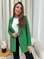 Жіночий піджак діловий класичний строгий стильний подовжений вільного крою на ґудзиках розміри 42-48