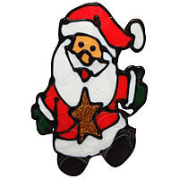 Силіконова наклейка на скло Санта Клаус із зіркою Bambi 13-61-10 15 х 10 см SC, код: 8247690