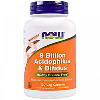 Пробиотик NOW Foods 8 Billion Acidophilus Bifidus 120 Veg Caps DH, код: 7518219