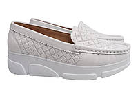 Туфлі жіночі з натуральної шкіри на низькому ходу Білі Guero 402-21DTC 38 QT, код: 7364834
