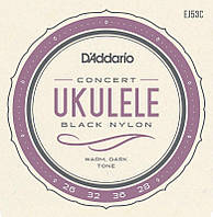 Струны для укулеле D'Addario EJ53C Black Nylon Concert Ukulele Strings 26 28 IN, код: 6556564