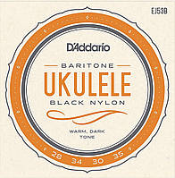 Струны для укулеле D'Addario EJ53B Black Nylon Baritone Ukulele Strings 28 35 IN, код: 6556569