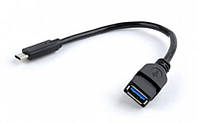 Кабель Cablexpert (A-OTG-CMAF3-01), USB3.0 Type-C - USB Type-A, 0.2 м, черный BM, код: 6754092