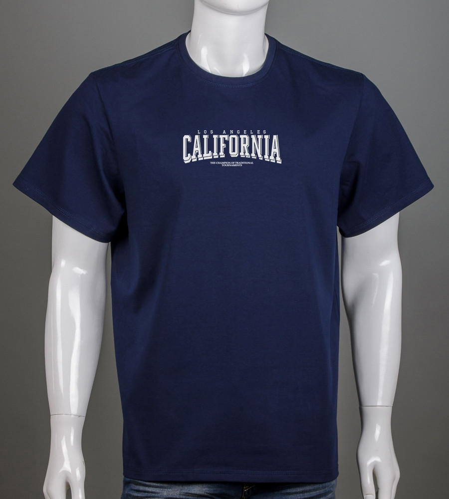 Футболка батал California 2403б (Уп.4шт 3XL,4XL), Темно-синій