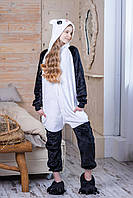 Пижама Кигуруми взрослая BearWear Панда Веселая S 145 - 155 см Черно-белый (K1W1-0067-S) UL, код: 2554441