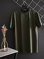 Мужская футболка Nike хлопковая хаки / футболка Найк зеленого цвета XL