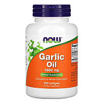 Чеснок NOW Foods Garlic Oil 1500 mg 250 Softgels GT, код: 7518364