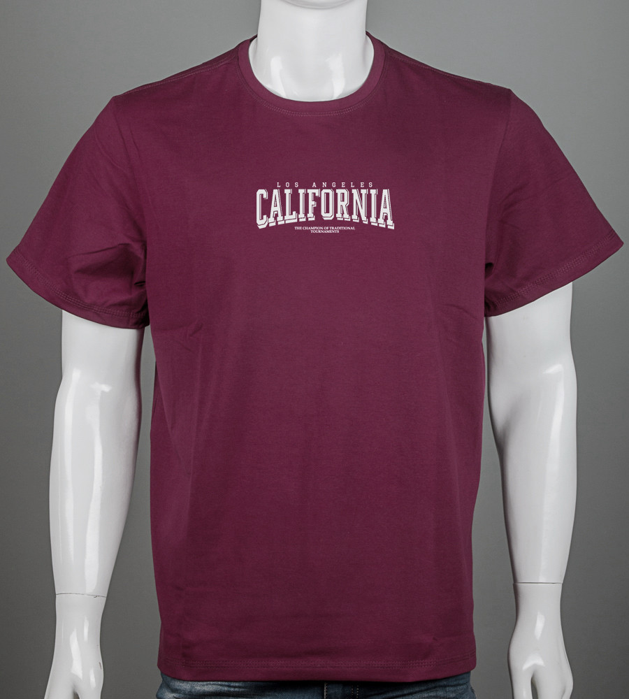Футболка батал California 2403б (Уп.4 шт. 3XL,4XL), Марсала