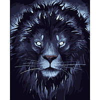 Картина по номерам Strateg Премиум Темный лев размером 40х50 см (DY196) UP, код: 8118334