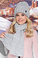 Комплект «Наомі» (шапка та шарф) Braxton світло-сірий 56-59 UL, код: 6160150