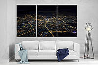 Модульная картина на холсте ProfART XL21 167 x 99 см Ночной Город (hub_hFkv35553) GG, код: 1225873