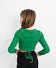 Топ для дівчинки із зав'язками (розміри 116-158) <unk> Трикотаж рубчик 'Мустанг' колір зелений, фото 8