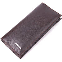 Вертикальный мужской бумажник из натуральной зернистой кожи KARYA 21437 Коричневый PZ, код: 8061478