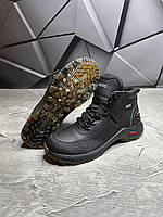 Зимние мужские кожаные черные ботинки на меху Ecco 45 (29.5)