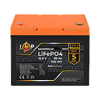 Аккумулятор LP LiFePO4 12V (12,8V) - 90 Ah (1152Wh) (BMS 80A/40A) пластик(3831780#)