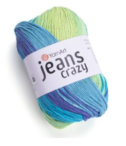 Нитки пряжа для в'язання бавовна акрил JEANS CRAZY  Джинс Крейзі від YarnArt Ярнарт № 8218