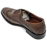 Чоловічі класичні туфлі коричневі шкіряні зі шнуровкою та перфорацією Sergio Billini 51234-251 розмір 40, фото 5