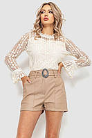 Блуза женская классическая гипюровая светло-бежевый 204R156 Ager S-M FG, код: 8311074