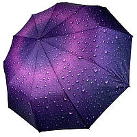 Женский зонт полуавтомат с принтом капель от Bellissimo антиветер фиолетовый М0627-3 DH, код: 8324054