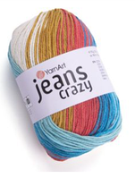 Нитки пряжа для вязания хлопок акрил JEANS CRAZY Джинс Крейзи от YarnArt Ярнарт № 8221