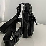 Нагрудна сумка шкіряна бронежилет 8010 чорна, фото 3