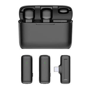 Мікрофон петличний для телефону J13 Bluetooth 3in1 USB-C Black